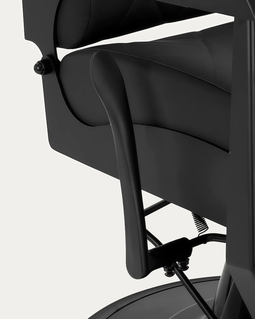 Sillón de peluquero negro Bruno Gabbiano palanca hidráulica