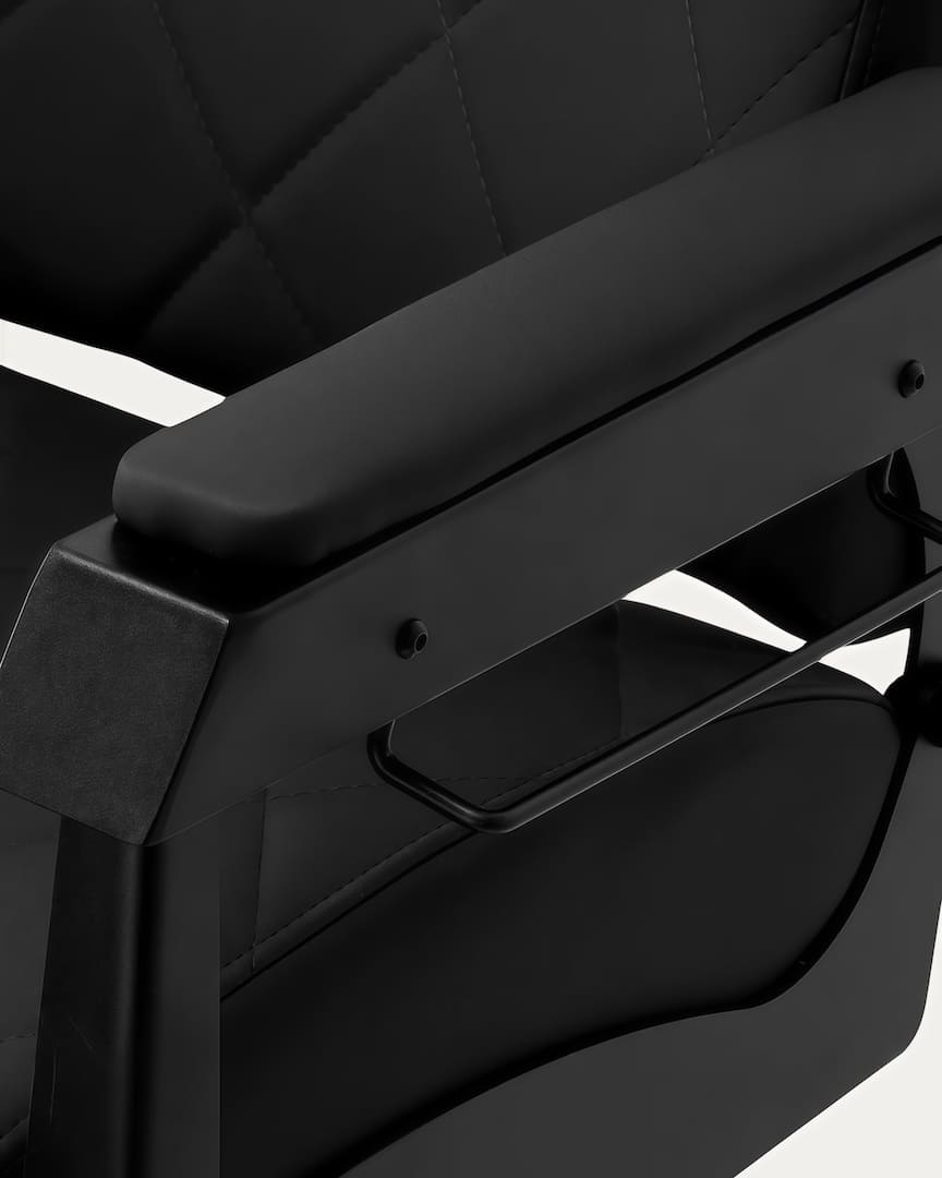 Sillón de peluquero negro Bruno Gabbiano reposabrazos