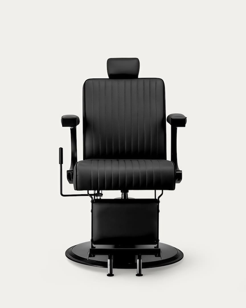 Sillón de peluquero negro con líneas Visionerio Gabbiano