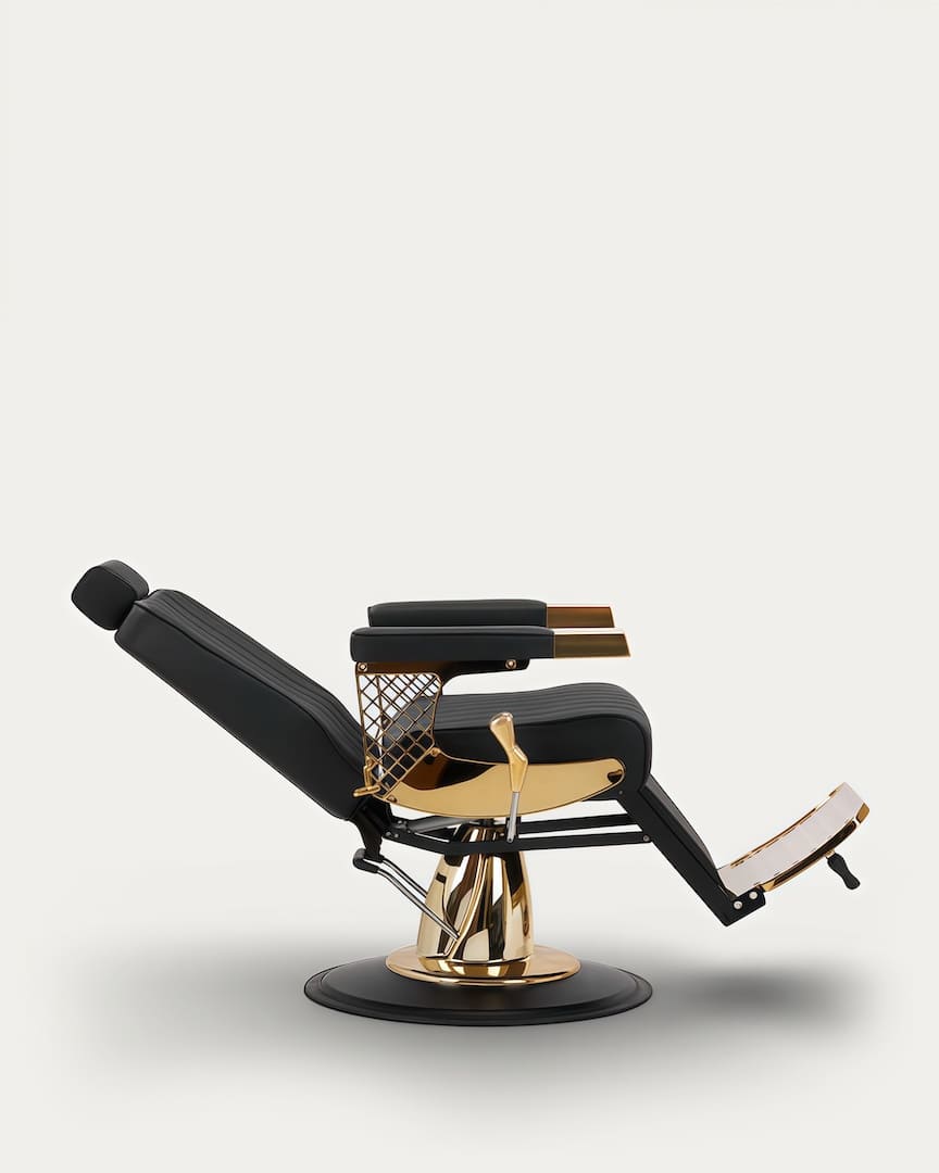 Sillón dorado barbería Marcus Gabbiano