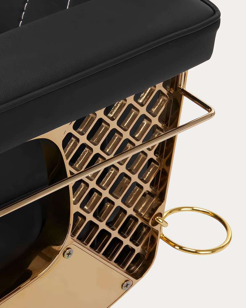 Sillón dorado de barbero Marcus Gabbiano