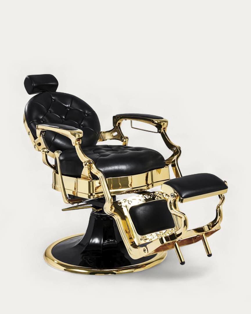 Sillón de barbero dorado Kirk GC de Mirplay