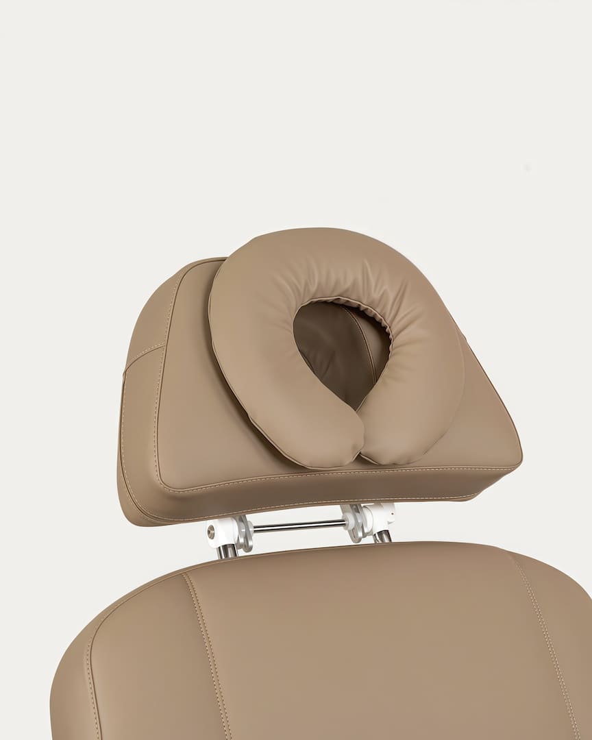 Ricle sillón estética eléctrico beige 4 motores Weelko cojín facial