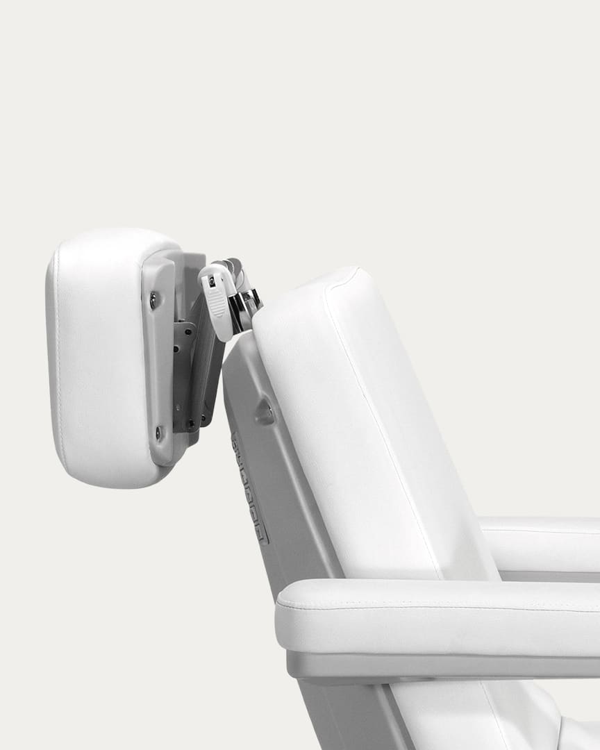Sillón estética eléctrico tapicería blanca 4 motores de Mirplay Cygnus