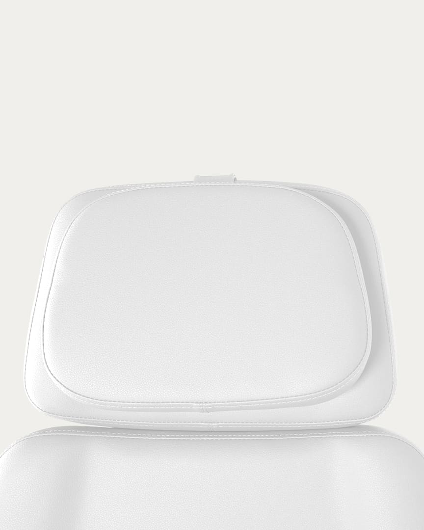 Sillón estética eléctrico Aries blanco 3 motores de Mirplay cojín cabezal
