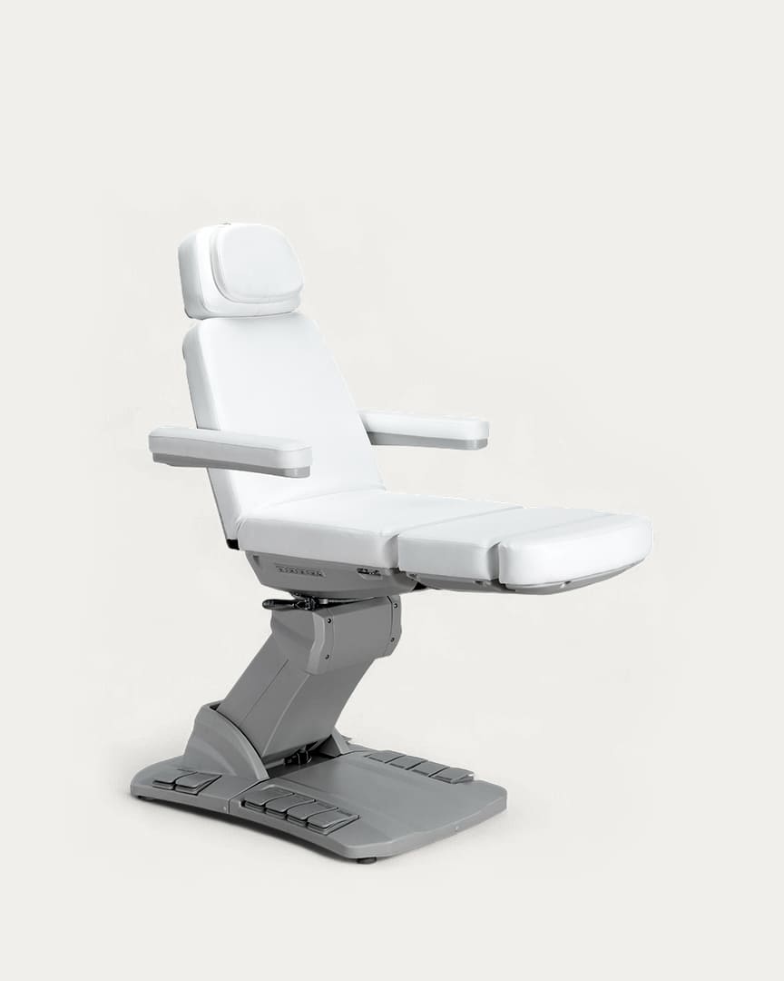Sillón Cygnus estética eléctrico tapicería blanca 4 motores de Mirplay