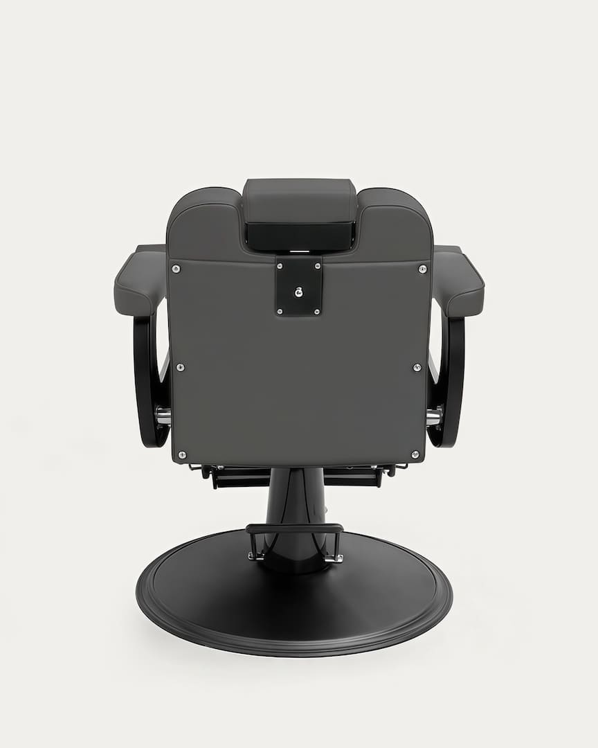 Sillón gris de barbero tapicería en color gris Tara