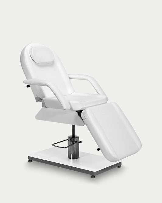 Sillón hidráulico para estética Gemini de Mirplay con base blanca