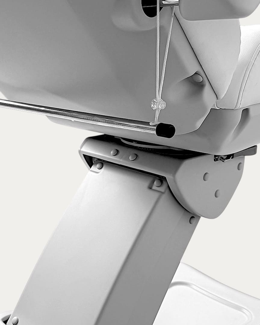 Sillón médico estético blanco 4 motores Pary de Weelko portarrollos
