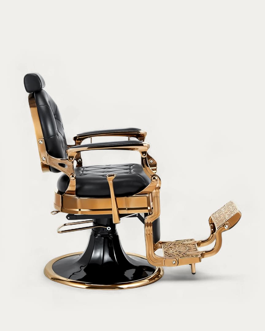 Sillón Kirk dorado para barberías de Mirplay