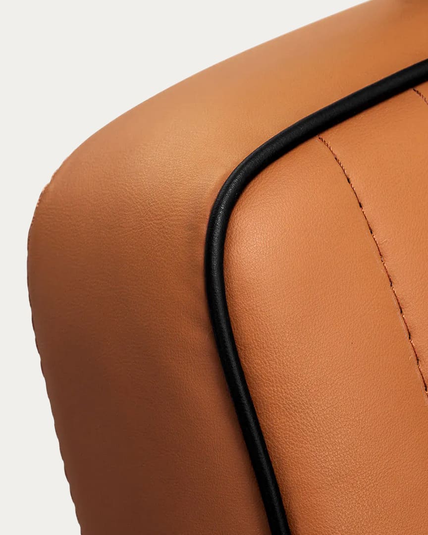 Sillón de peluquero marrón claro con líneas Visionerio de Gabbiano