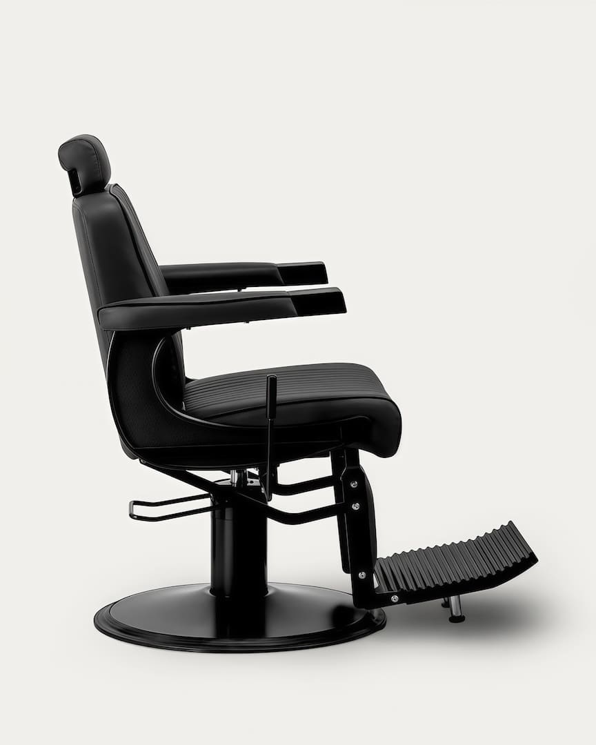 Sillón para peluquero negro con líneas Visionerio Gabbiano