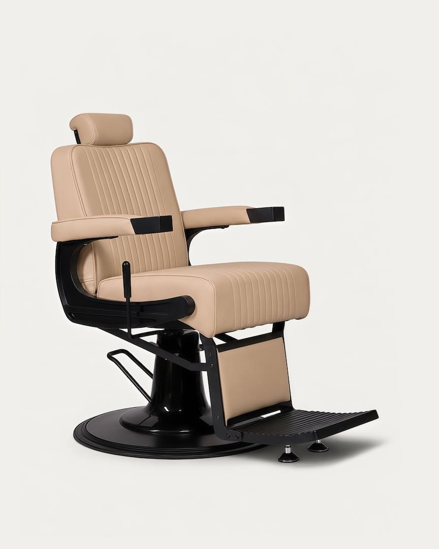 Sillón peluquero beige Dour Mudi