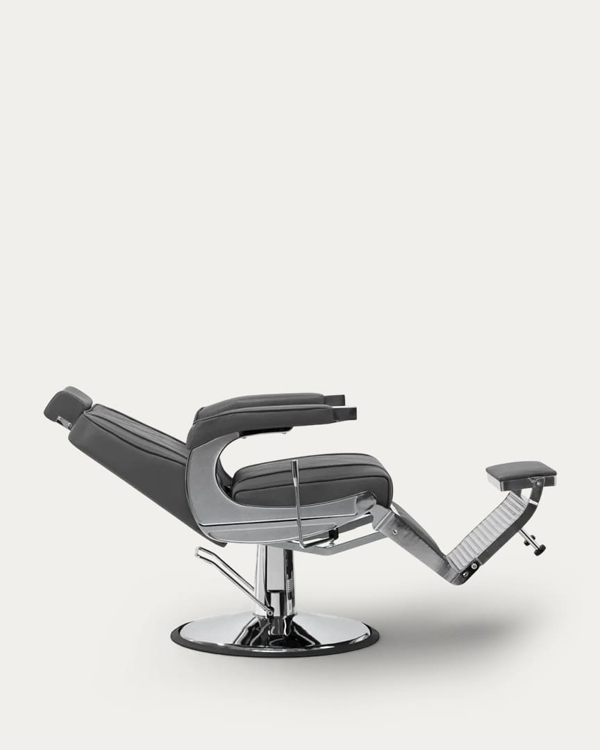 Sillón de peluquero gris BM88066 Hair System respaldo reclinable