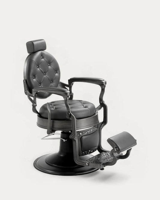 Mack sillón de peluquería tapicería gris Dduueett brushed