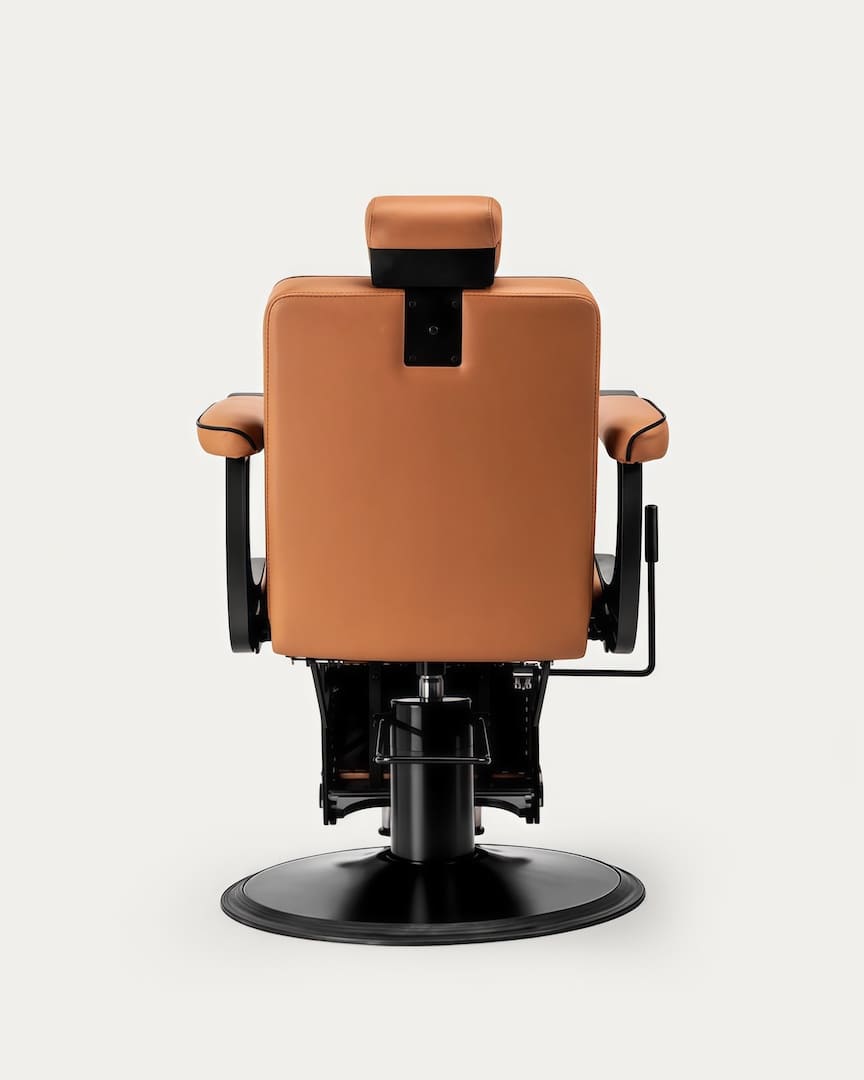 Sillón peluquero marrón claro camel con líneas Visionerio de Gabbiano