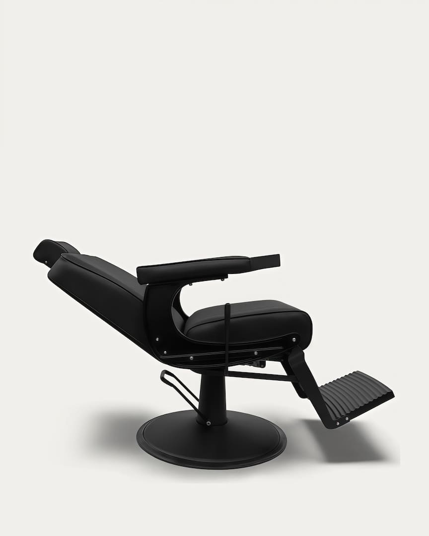 Sillón peluquero con tapicería negra barato Pantera