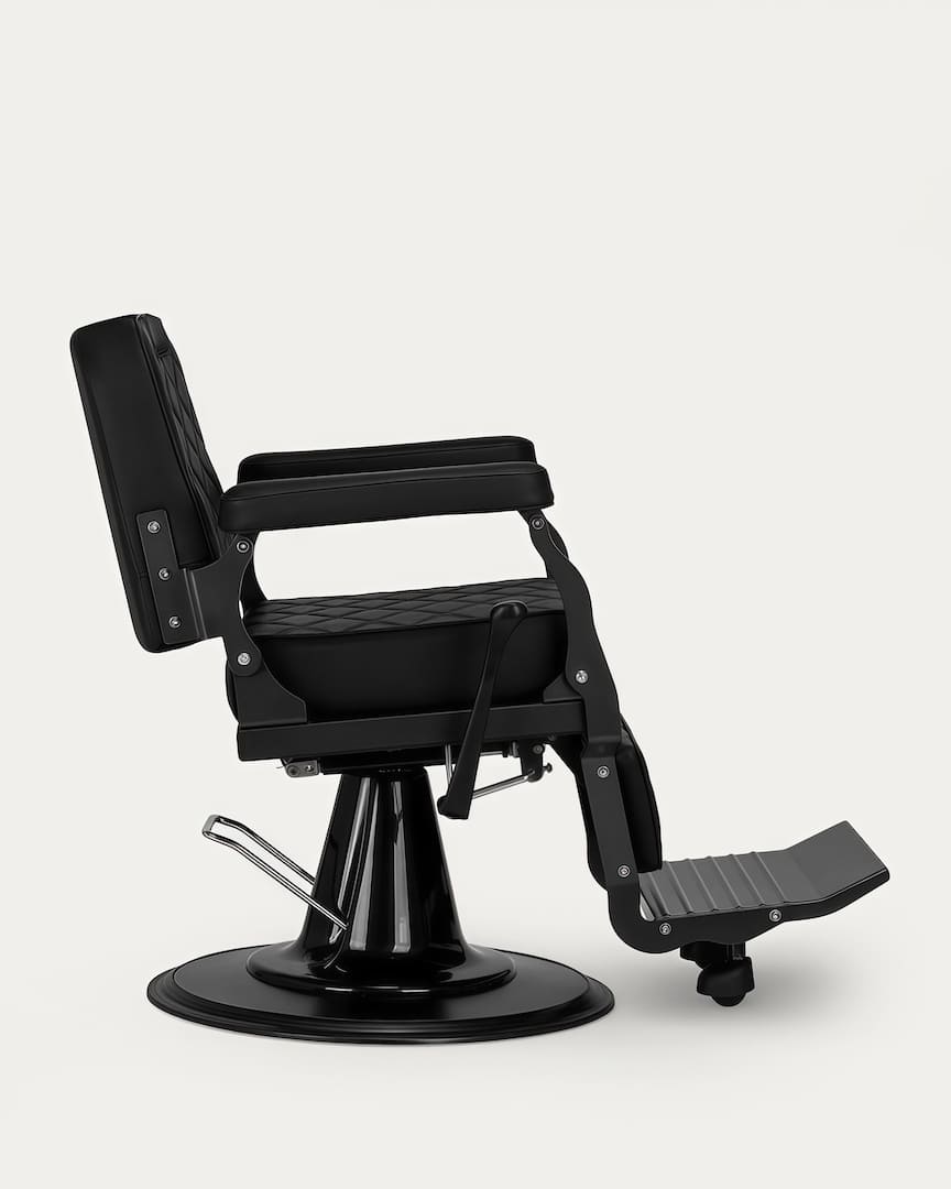 Sillón peluquero tapicería negra Carlos Gabbiano