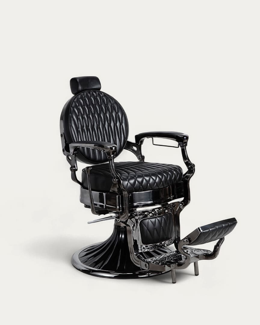 Sillón vintage de barbería negro Kirk BC de Mirplay