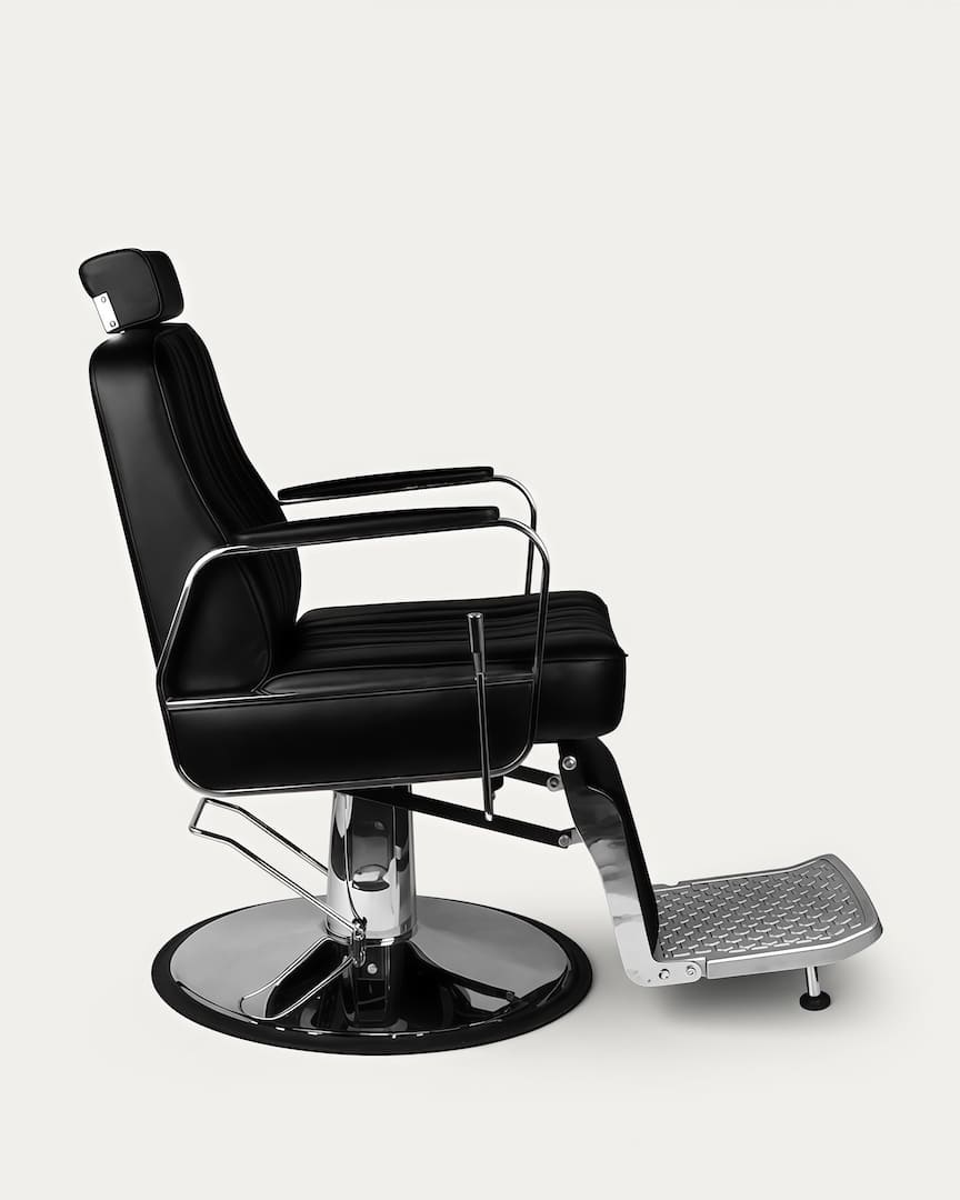 Sillón barbería vintage negro y cromado Patrizio Gabbiano