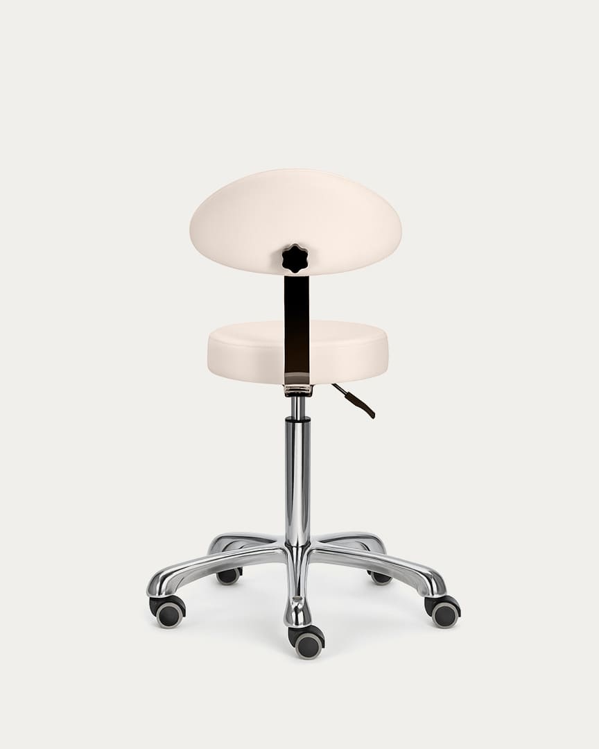 Taburete fisioterapia con respaldo crema beige Beta Plus de Mirplay