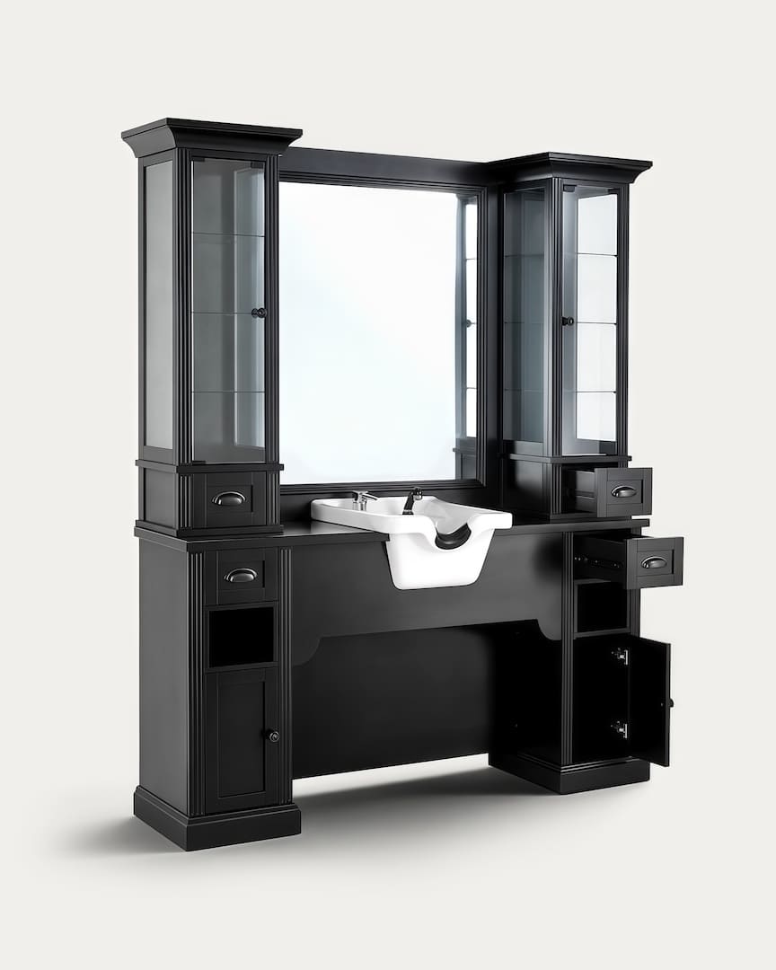 Tocador barbería lavabo blanco William 1 Mirplay