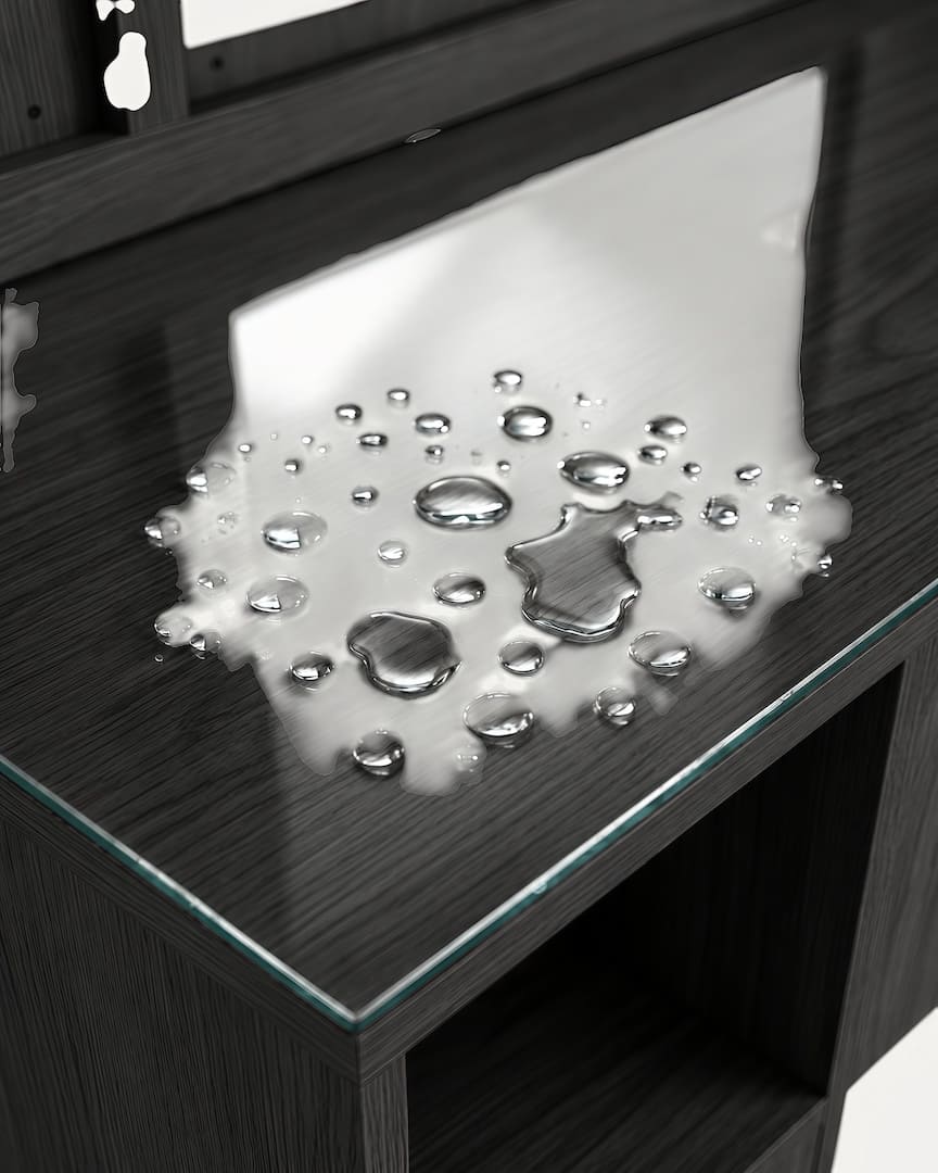 Tocador barbería negro OKE 1 Mirplay cristal