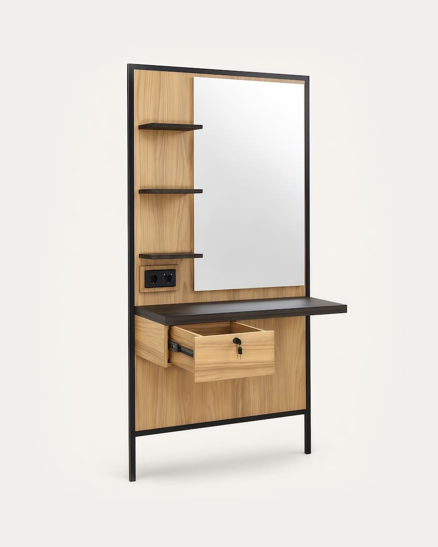 Tocador de barbería madera Logan Mirplay