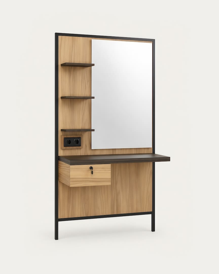 Tocador de barbería madera Logan BR Mirplay
