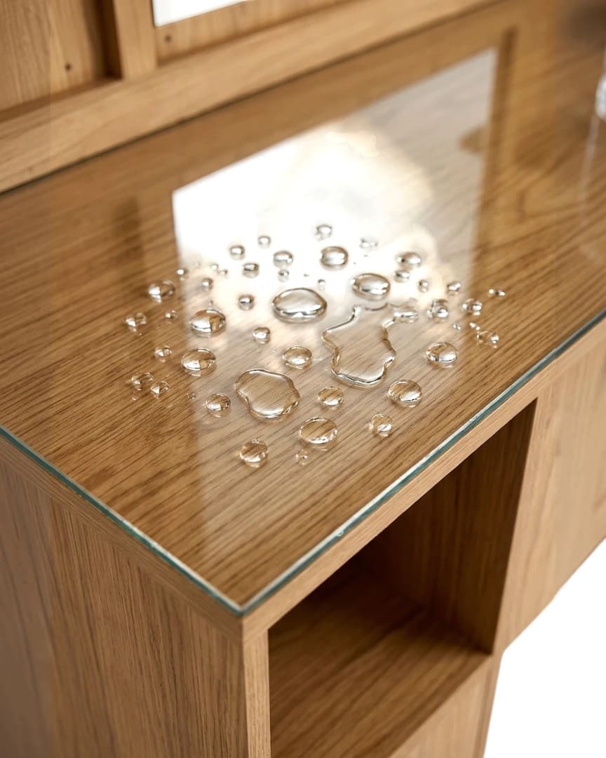 Tocador de barbería madera OKE Mirplay cristal