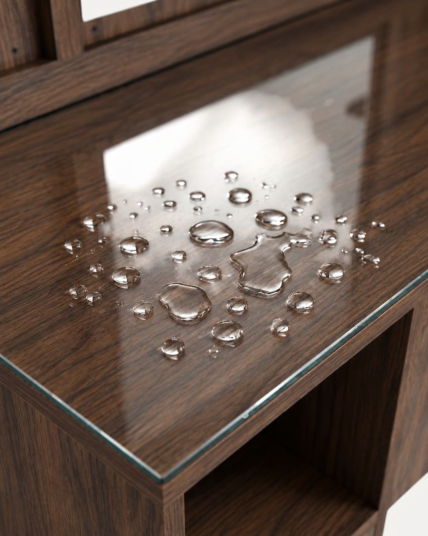 Tocador de barbería marrón oscuro OKE 1 Mirplay cristal