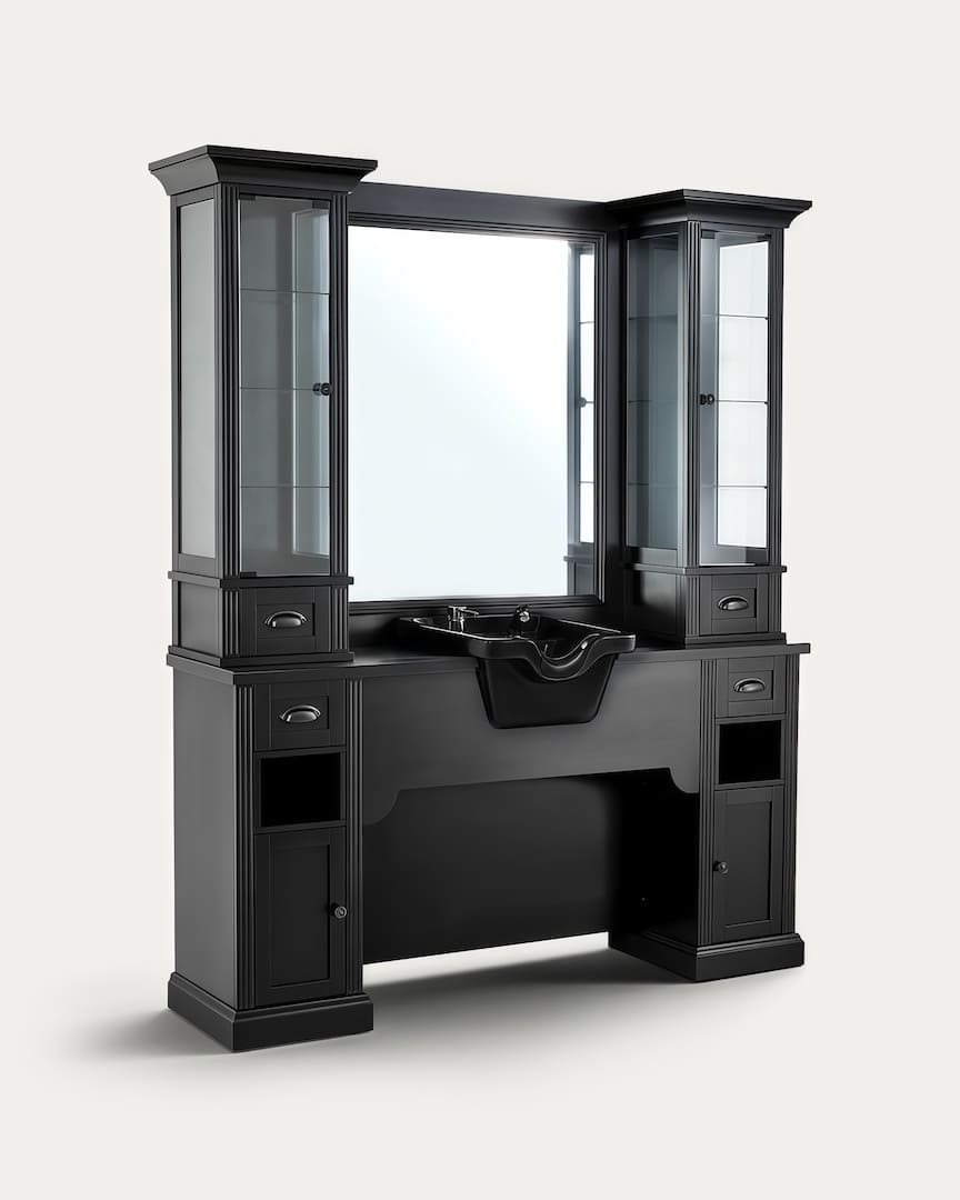 Tocador de barbería lavabo negro William 1B Mirplay