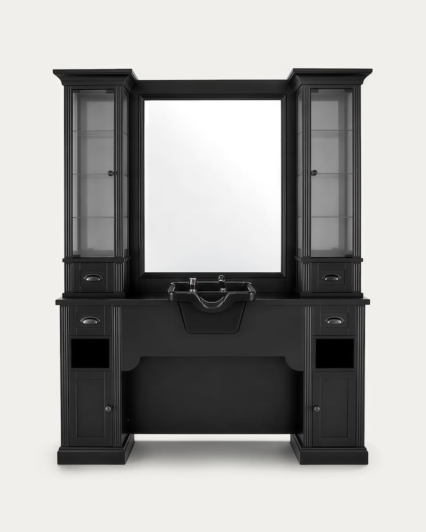Tocador barbería lavabo negro William 1 Mirplay