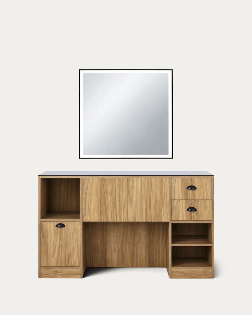 Tocador de barbero con espejo cuadrado OKE 8 BR de Mirplay