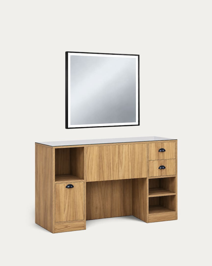 Tocador de barbero con espejo cuadrado OKE 8 BR de la marca Mirplay